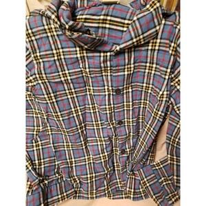 Plad Mens Medium Regular LL Bean Button Up Shirt